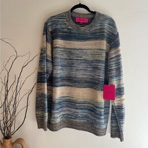 NWT The Elder Statesman Multicolor Cosmic Reverse Cashmere Crew Knit Sweater